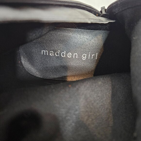 Chunky Goth black heel whimsigoth over the knee faux suede size 8 - Picture 13 of 15